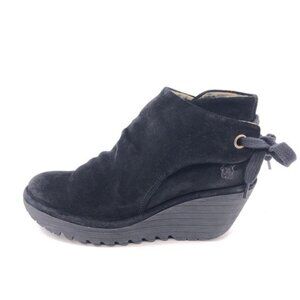 Fly London Yebi Leather Wedge Booties EUR 39